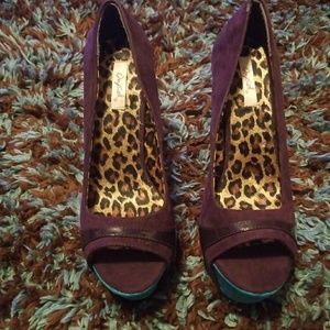 Purple platform heels